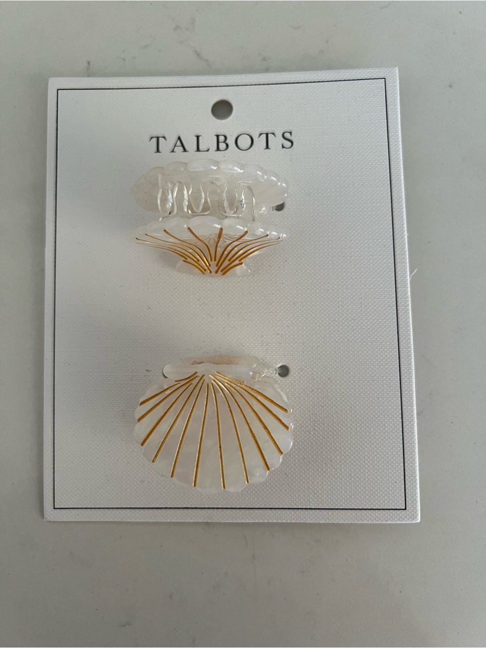 Talbots set of 2 hair shell clips